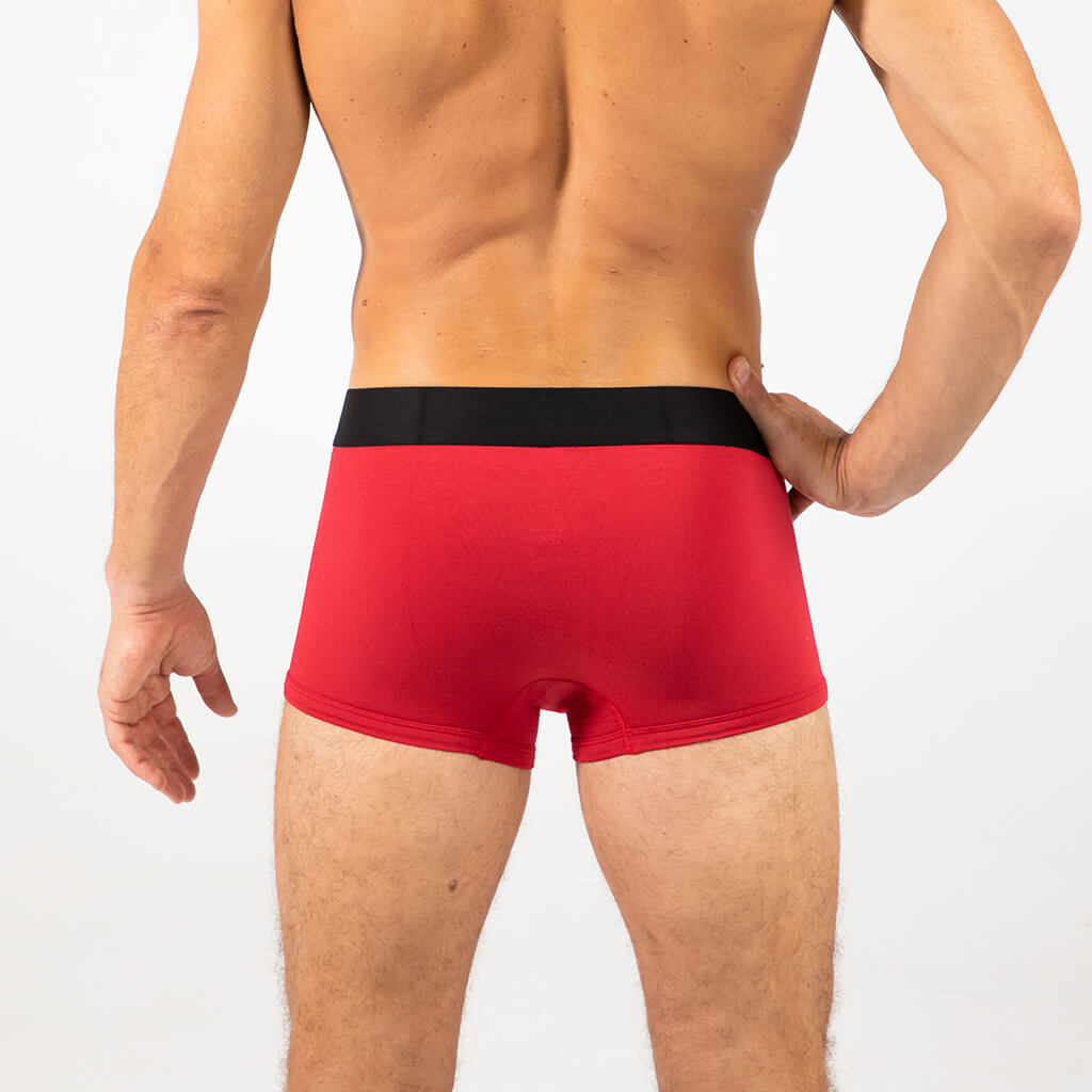 Man wearing Debriefs mens trunks underwear - grey rear