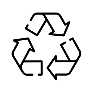 Recycling symbol for process of producing micromodal used to make Debriefs