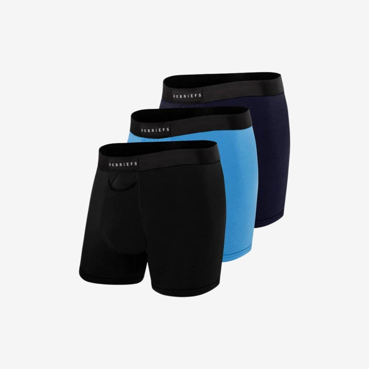 Mens Boxer Briefs Underwear Online 3 pack - Black blue navy